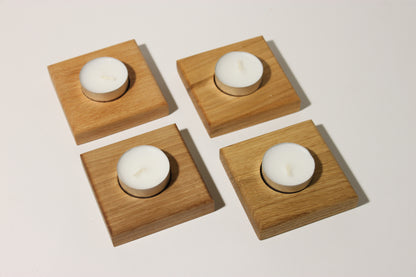 Kerzenständer aus Holz Set: Eiche, Buche, Kirschbaum, Nussbaum