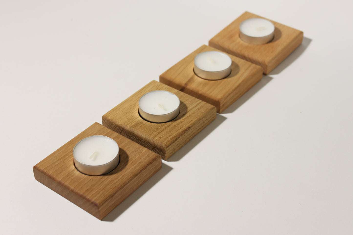 Kerzenständer aus Holz Set: Eiche, Buche, Kirschbaum, Nussbaum